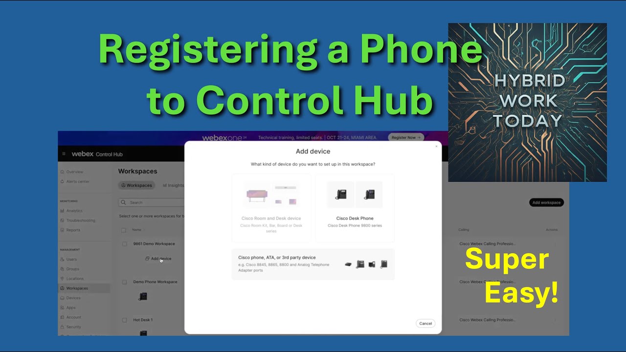 How to register a Cisco desk phone to Control Hub