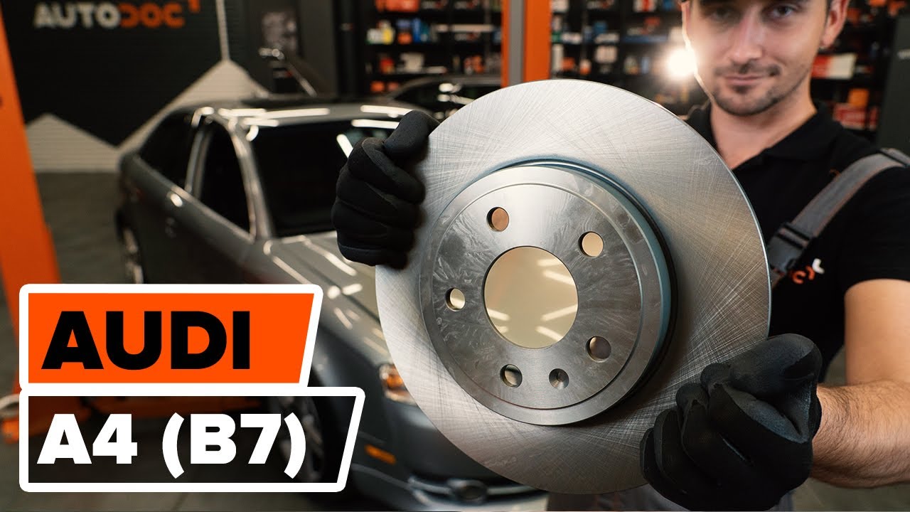 How to change rear brake discs AUDI A4 (B7) [TUTORIAL AUTODOC]