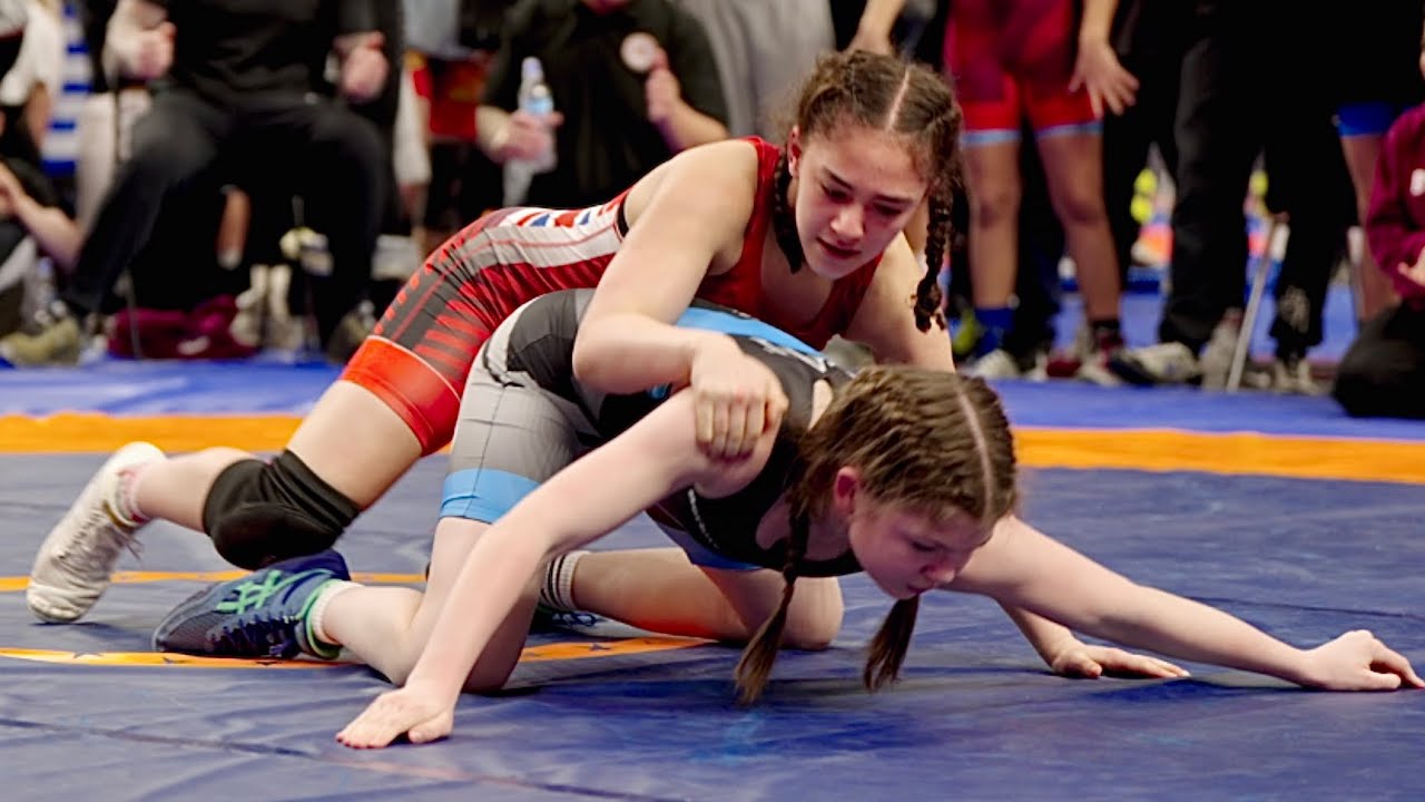 U15 Kayah Jakiel (GBR) vs Marta Cibule (LAT) 50kg. Women girls youth wrestling tournament.