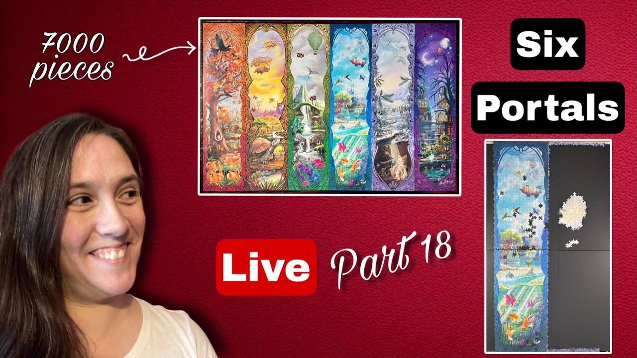 Building section B of the 7000 PIECE Six Portals puzzle by Ravensburger LIVE! Part 18