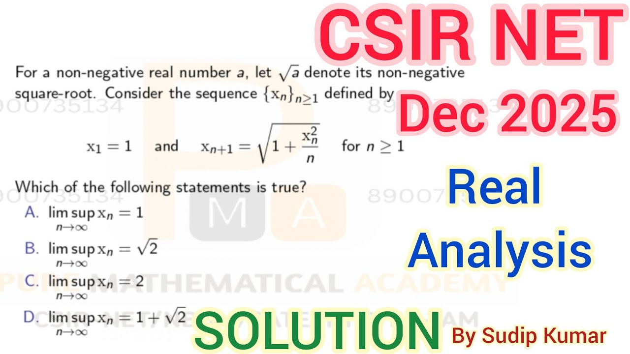 CSIR NET Dec 2025 Mathematics Real Analysis Solution | NET Dec 2025 Real Analysis Part B Q.Id 0143