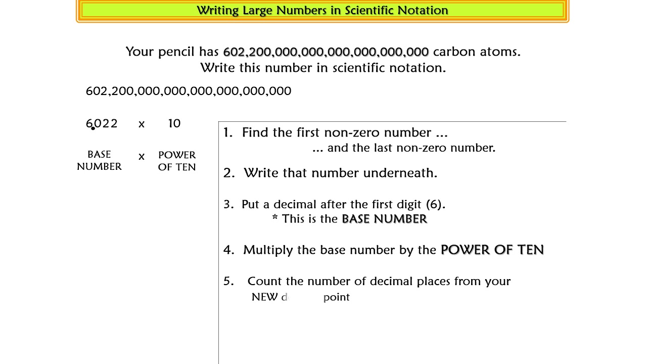 Scientific Notation - Expressing Larger Numbers in Scientific Notation