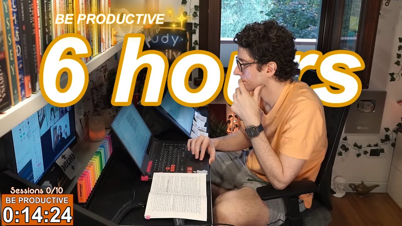 STUDY WITH ME LIVE | 6 HOURS ✨ Harvard Alumnus, Chill Work With Me, Rain Sounds, Pomodoro Timer