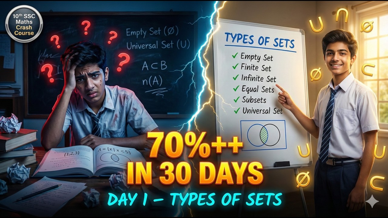 Day 1 – Types of Sets | 10th SSC Maths | Score 70%+ in 30 Days