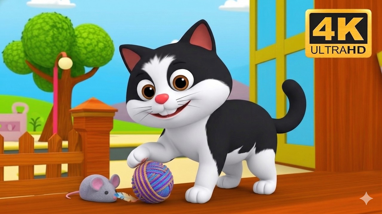Meow Meow Billi Kerti Meow | म्याऊँ म्याऊँ बिल्ली करती म्याऊँ | Hindi Rhyme | Nursery Rhyme For Kids