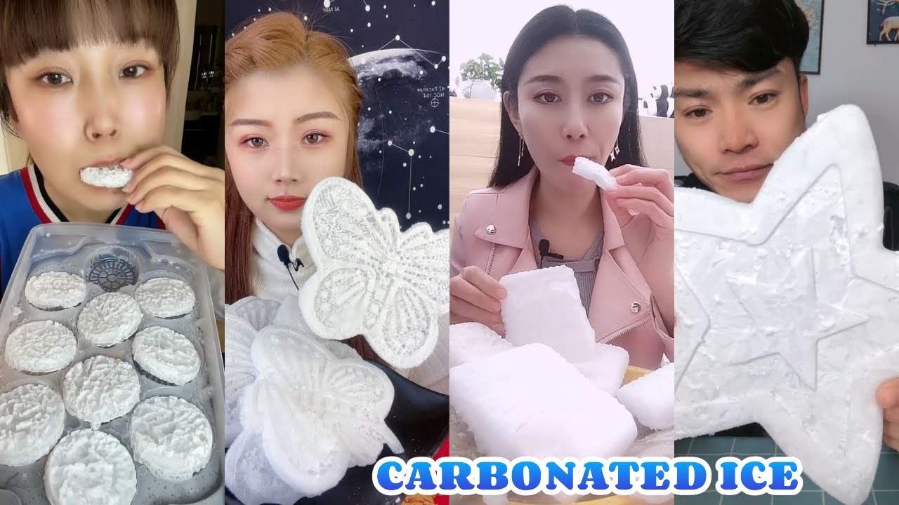 【ASMR】CARBONATED ICE WHITE ICE EATING ❄️CRUNCHY SOUND SATISFYING MUKBANG 氷を食べる音 P175