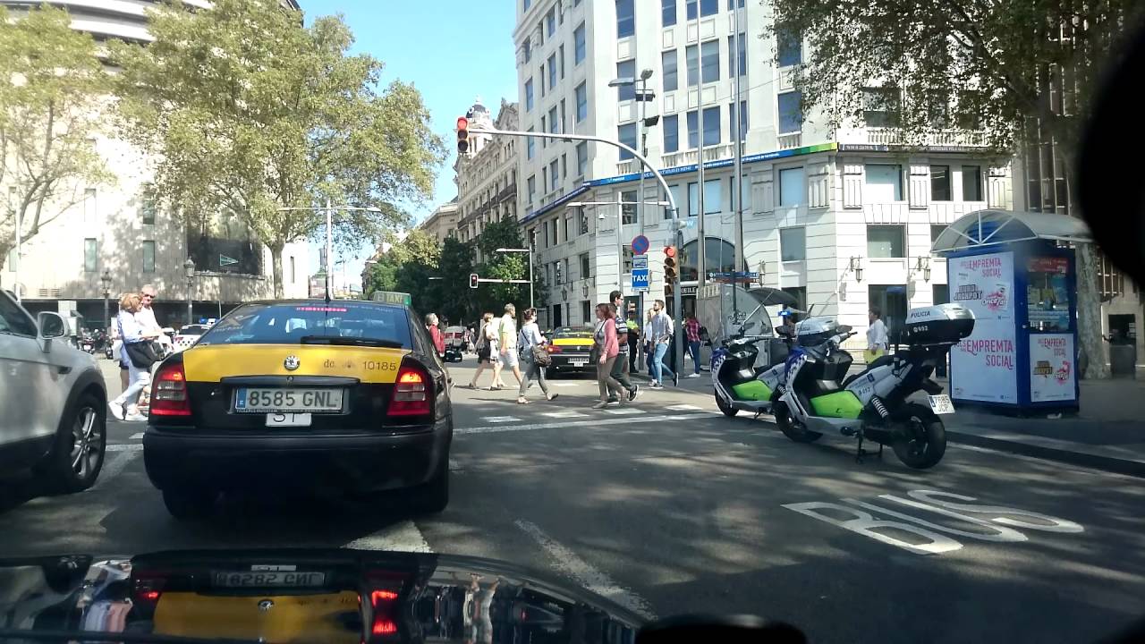 Driving in Barcelona city