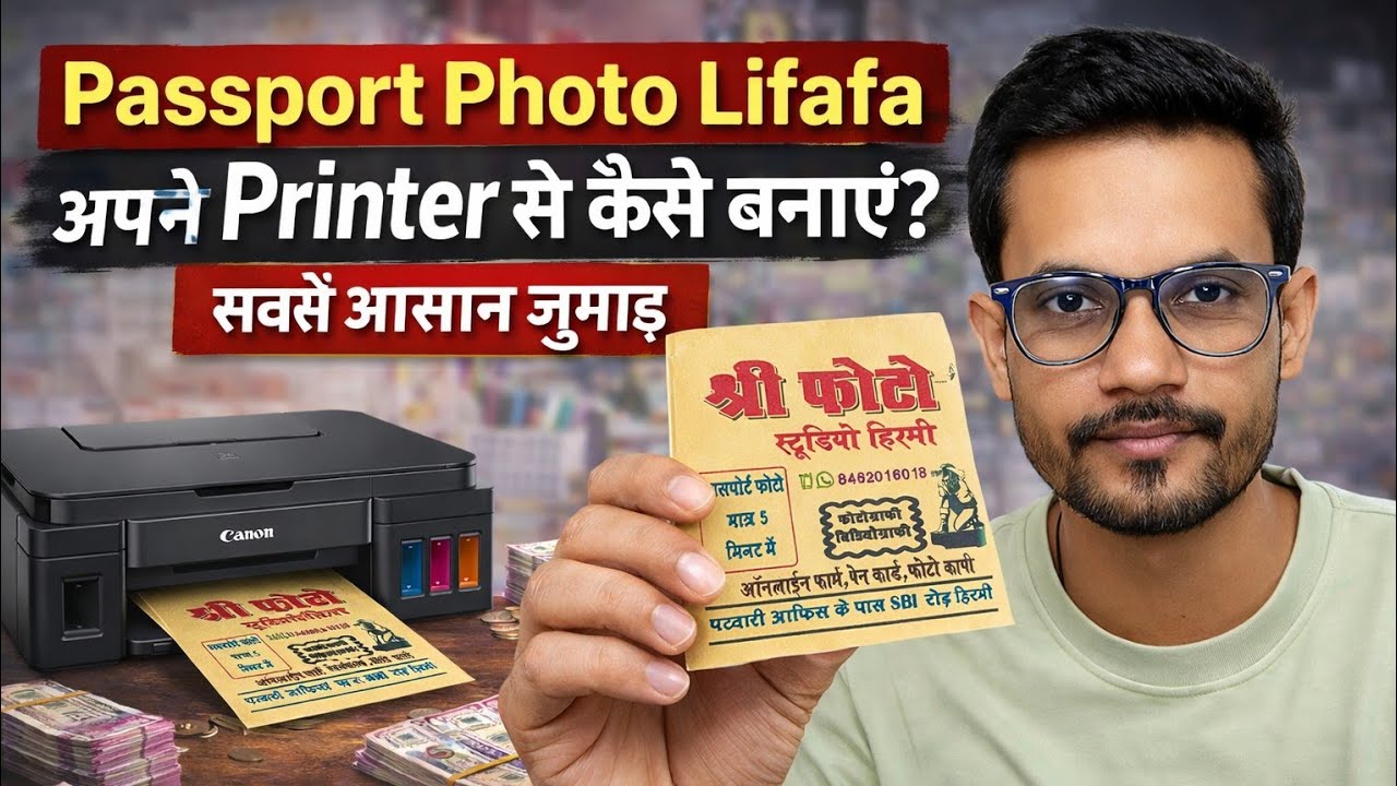 Passport Photo Lifafa अपने Printer से कैसे बनाएं  How to meking in passport photo envelope 