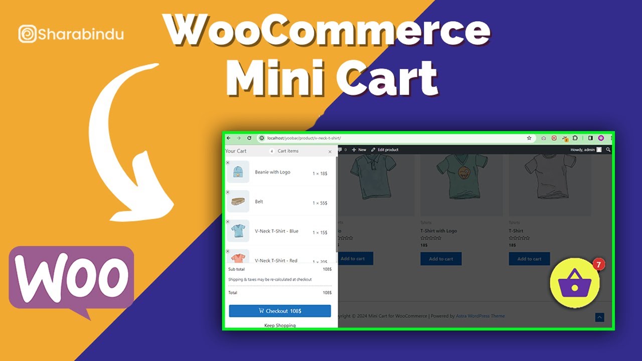 WooCommerce Mini Cart - WooCommerce Cart Plugin - sidecart - menu cart for WooCommerce