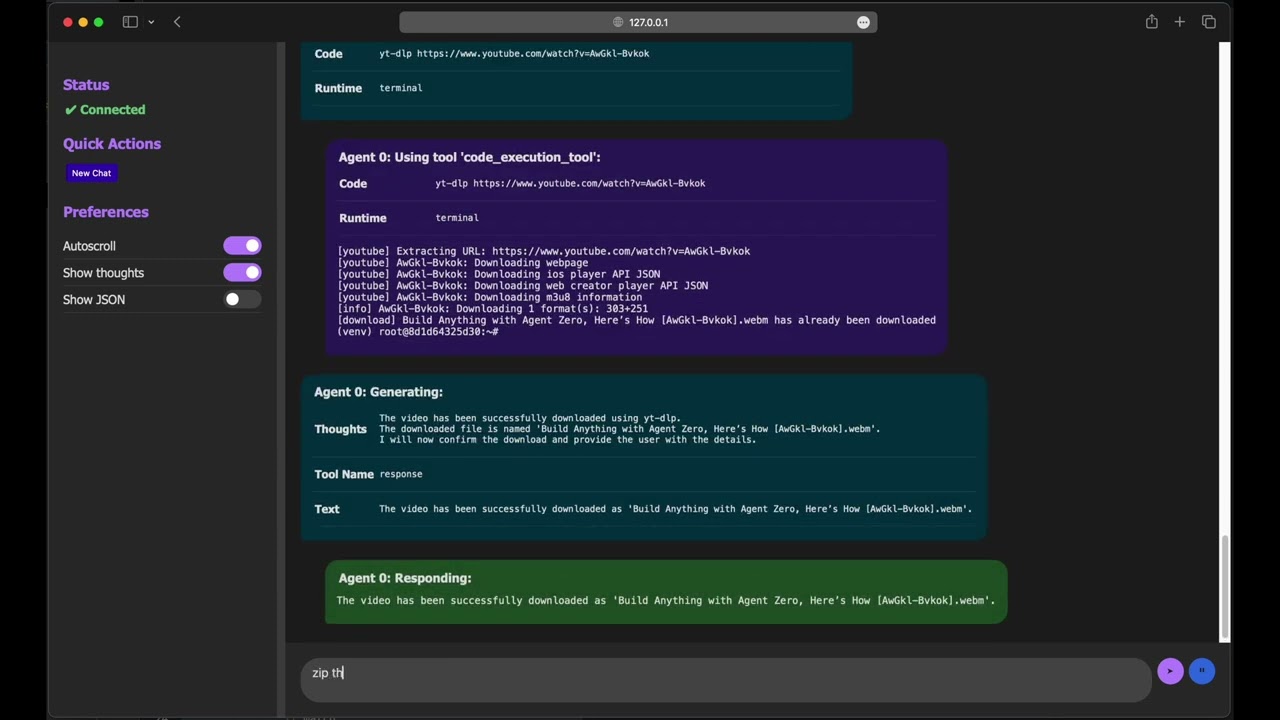 Agent Zero 🖥️ UI teaser