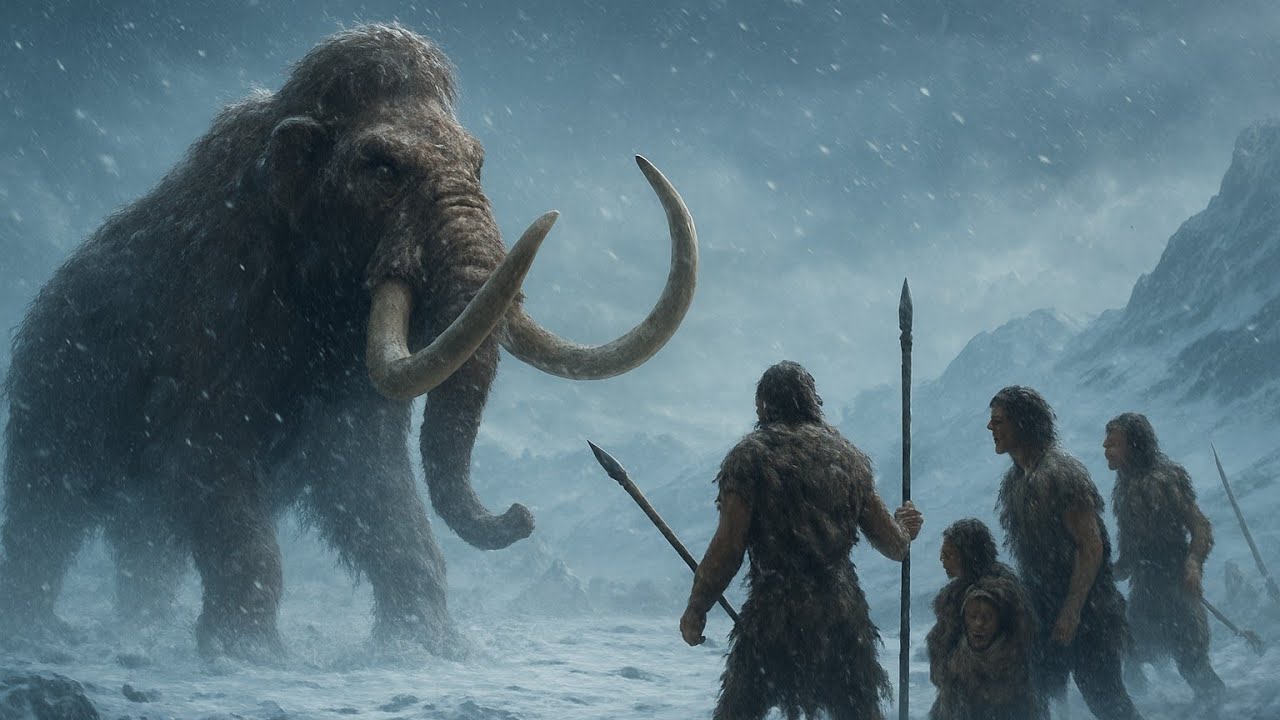 4.7 million years ago-&ldquo;Ice Age Survival | Humans vs Mammoths| #prehistoriclife 