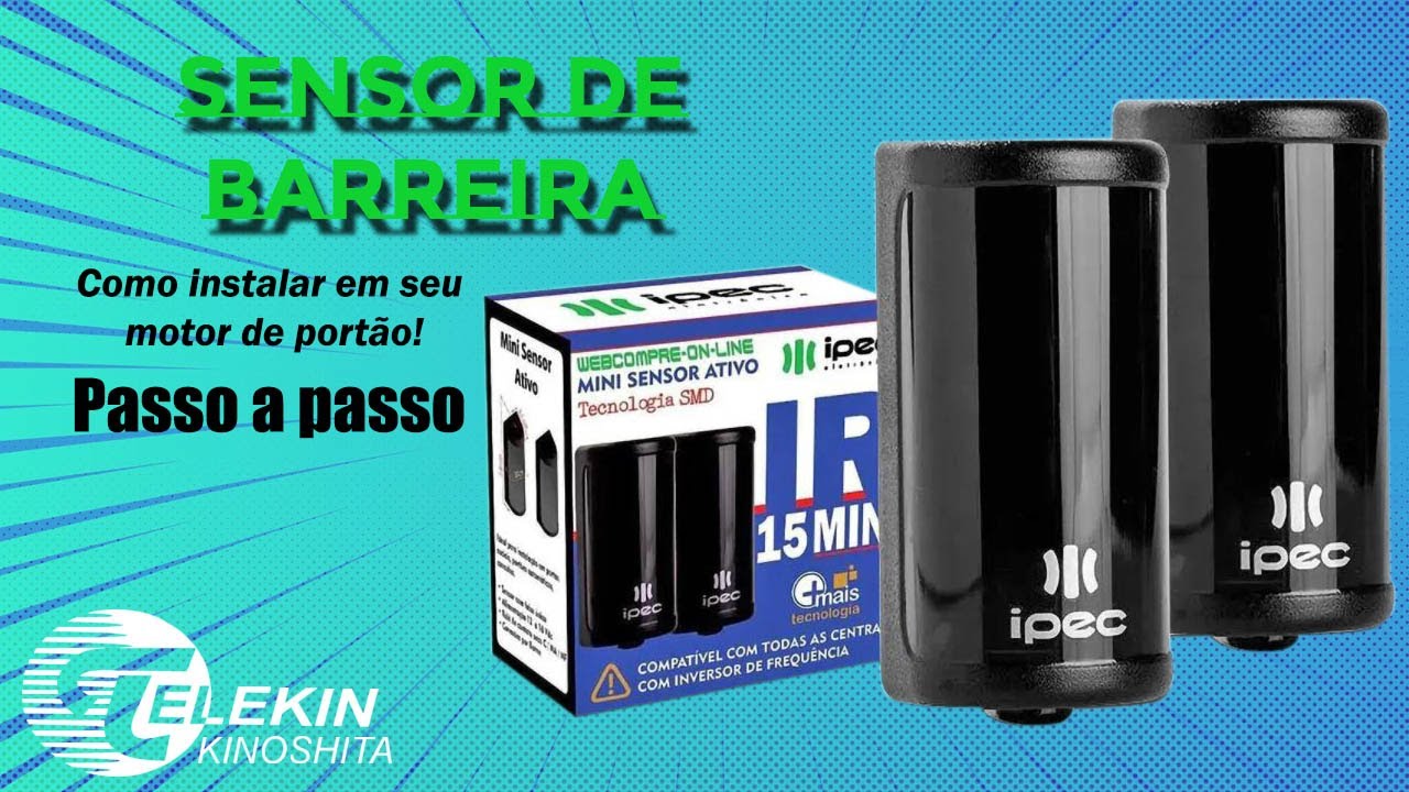 Como instalar sensor de barreira fotocélula anti esmagamento IR15 para motores de portão garagem