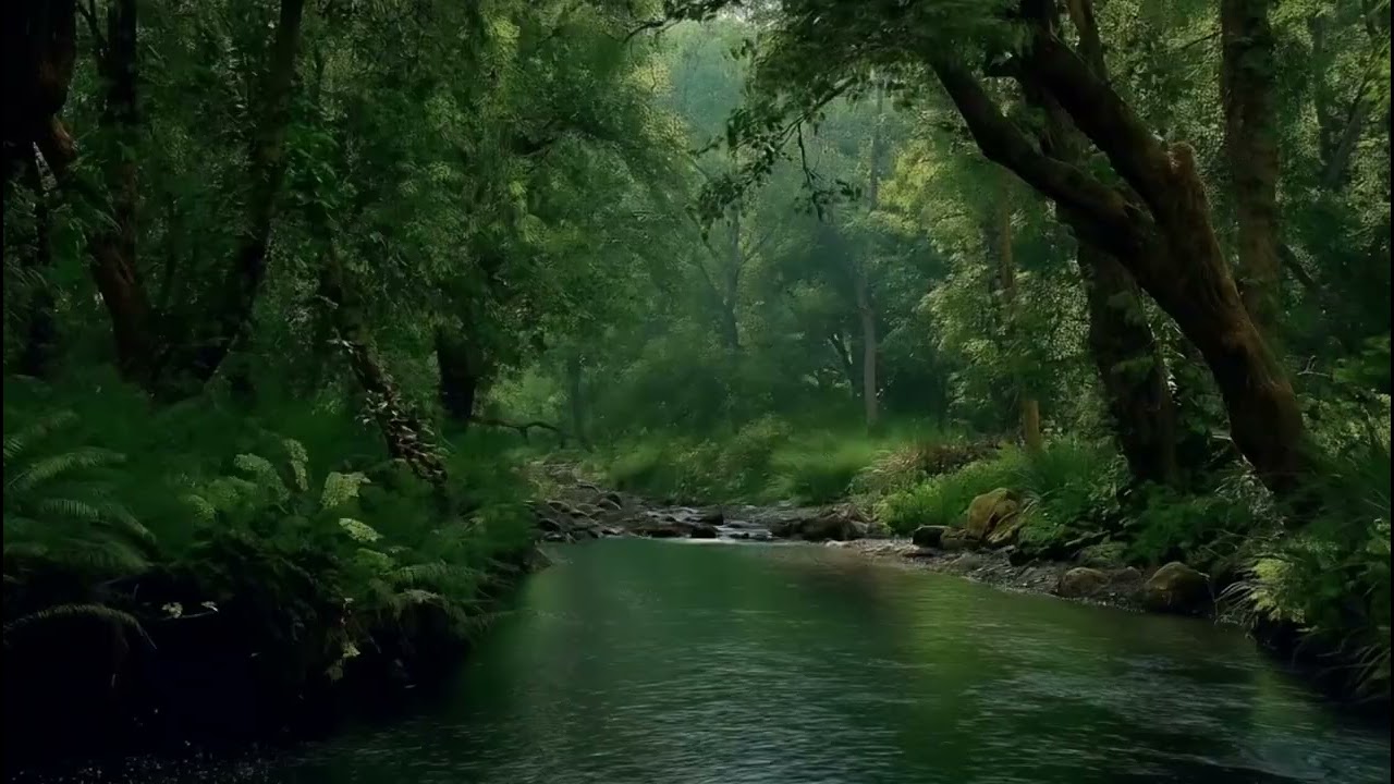 3 Hours of Relaxing Forest River Sounds 🌿 Nature Ambience for Deep Sleep & Study, No Music
