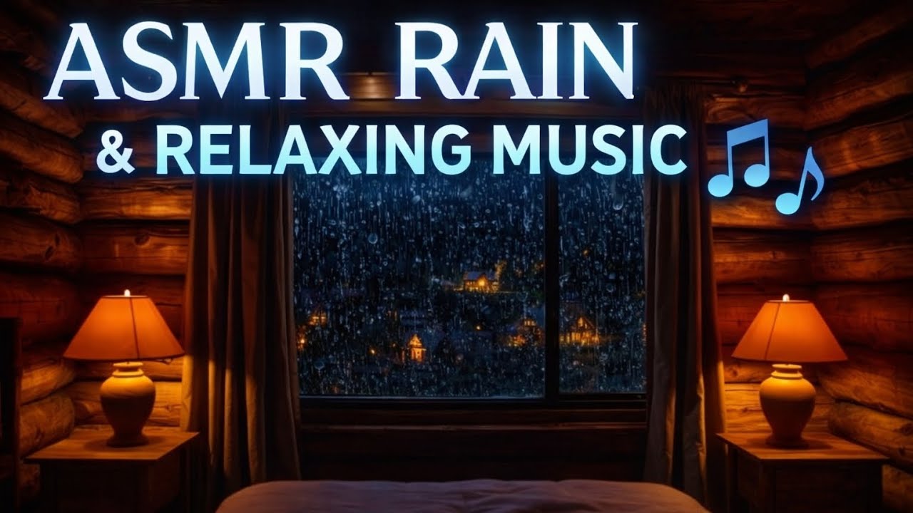 Heavy Rain on Cabin Window | ASMR Relaxing Music for Sleep, Focus & Calm