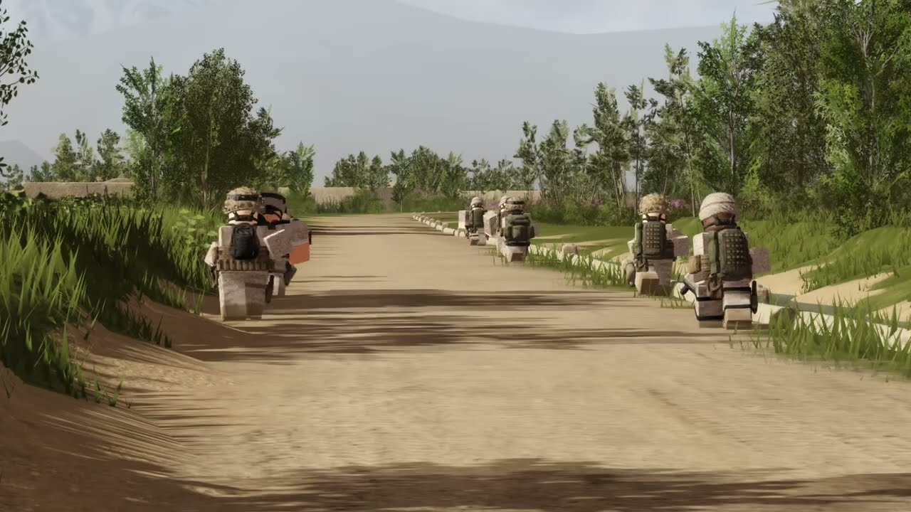 Marines patrolling in helmand come under contact (ROBLOX MILSIM)