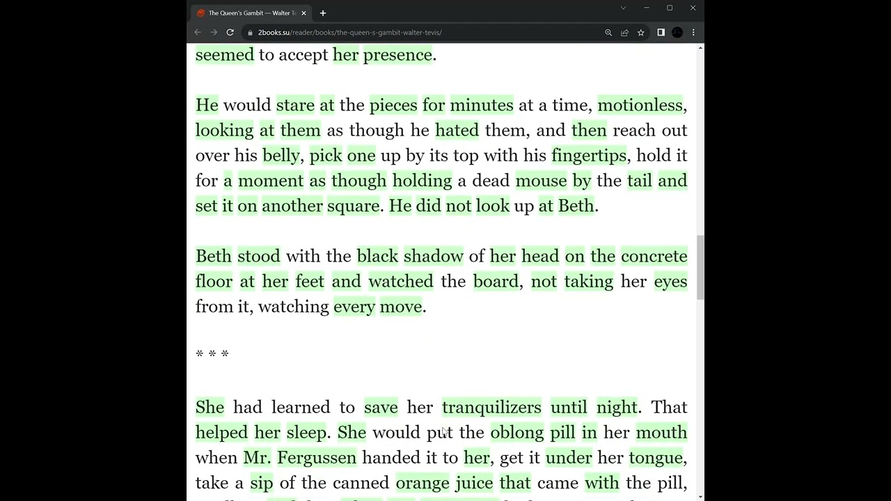 1.2. The Queen's Gambit &mdash; Walter Tevis   One part 2. Ход королевы.