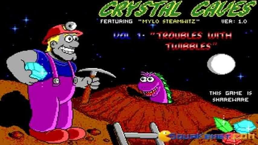 Crystal Caves gameplay (PC Game, 1991)