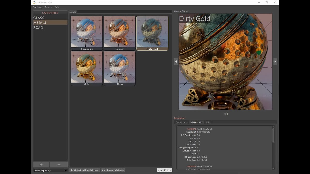 MatLib Maya Material Library