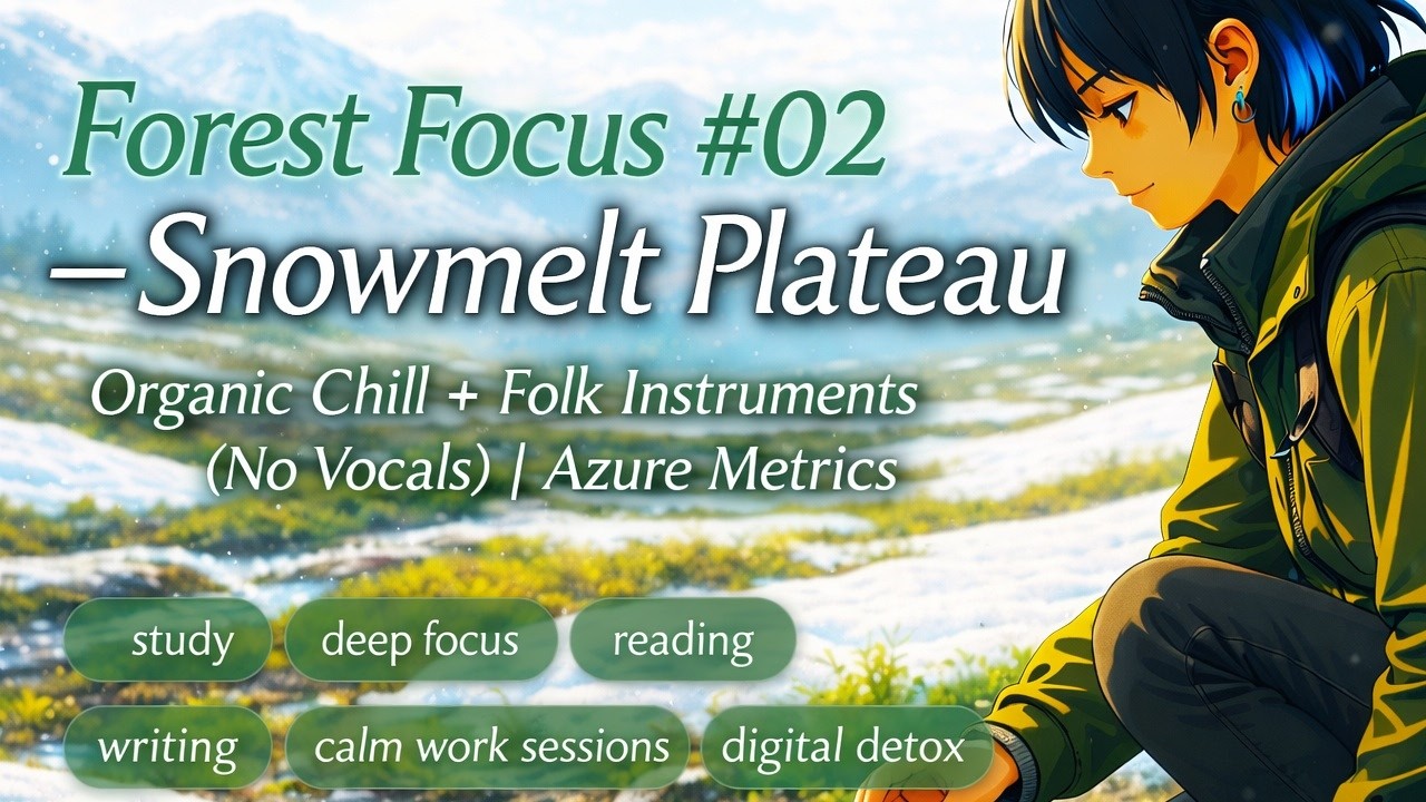 Forest Focus #02 — Snowmelt Plateau 🌿 Organic Chill + Folk Instruments (No Vocals) | Azure Metrics