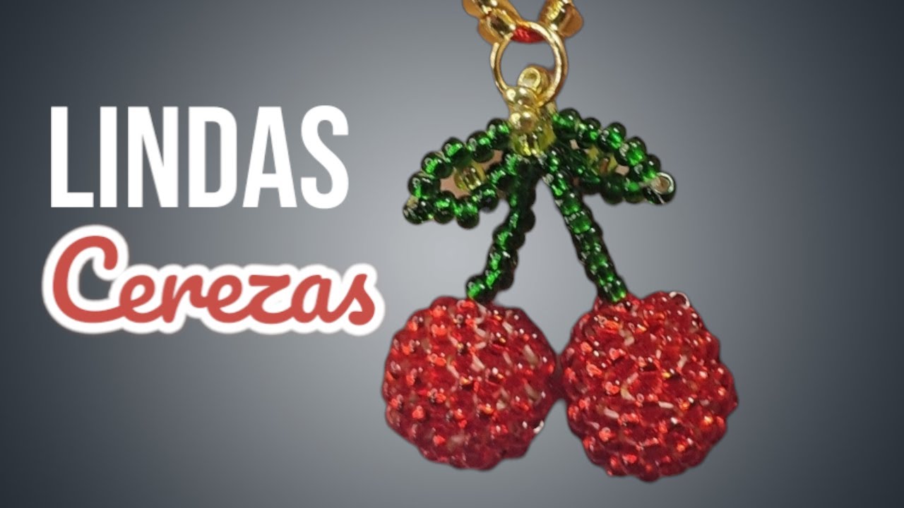 Hermosas Cerezas hechas en mostacilla checa/chaquira checa