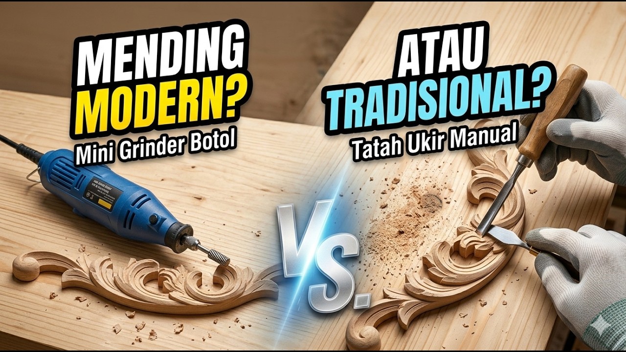 Komparasi Alat Ukir Kayu// Tatah Ukir vs Mini Grinder Botol - Mana yang Terbaik?