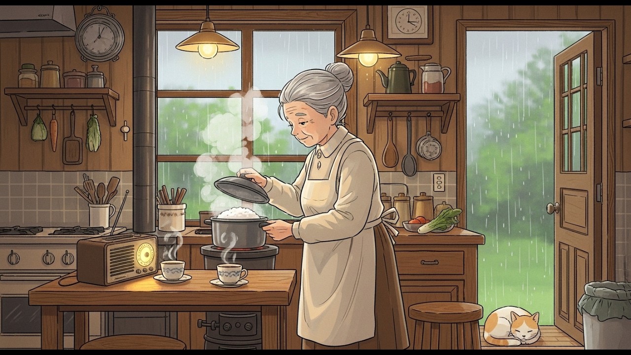 Grandmother slowly stirring the soup pot while carrots #OliveNotion #StudioGhibli #AIShorts