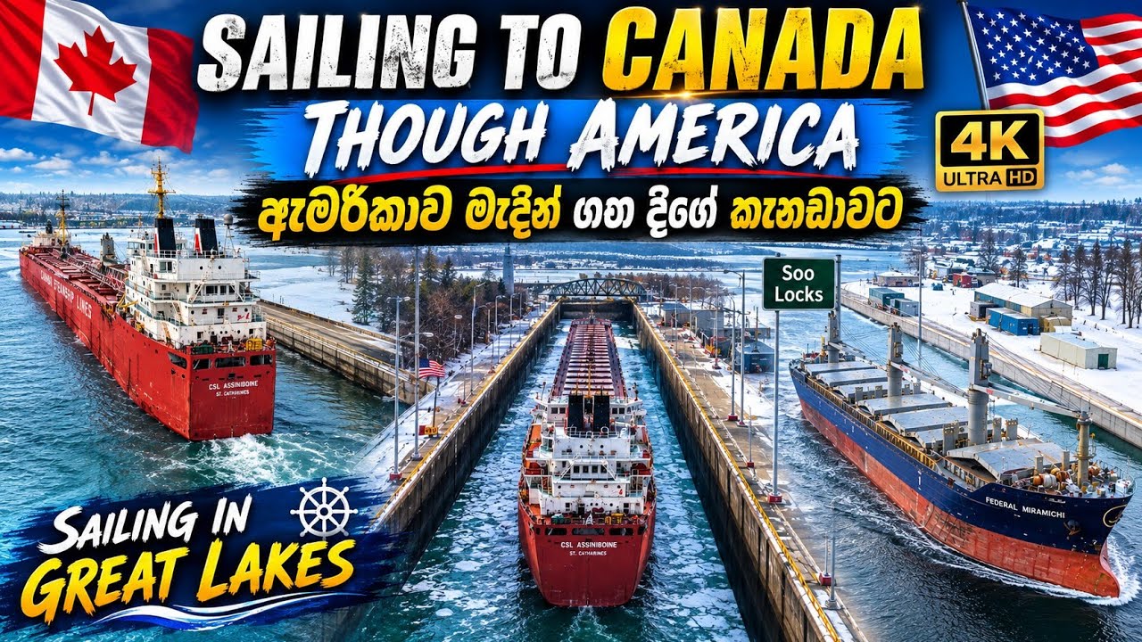 ඇමරිකාව මැදින් ගඟ දිගේ කැනඩාවට 🇨🇦 🇺🇸   Sailing to canada through America #thesailor #shiplife 