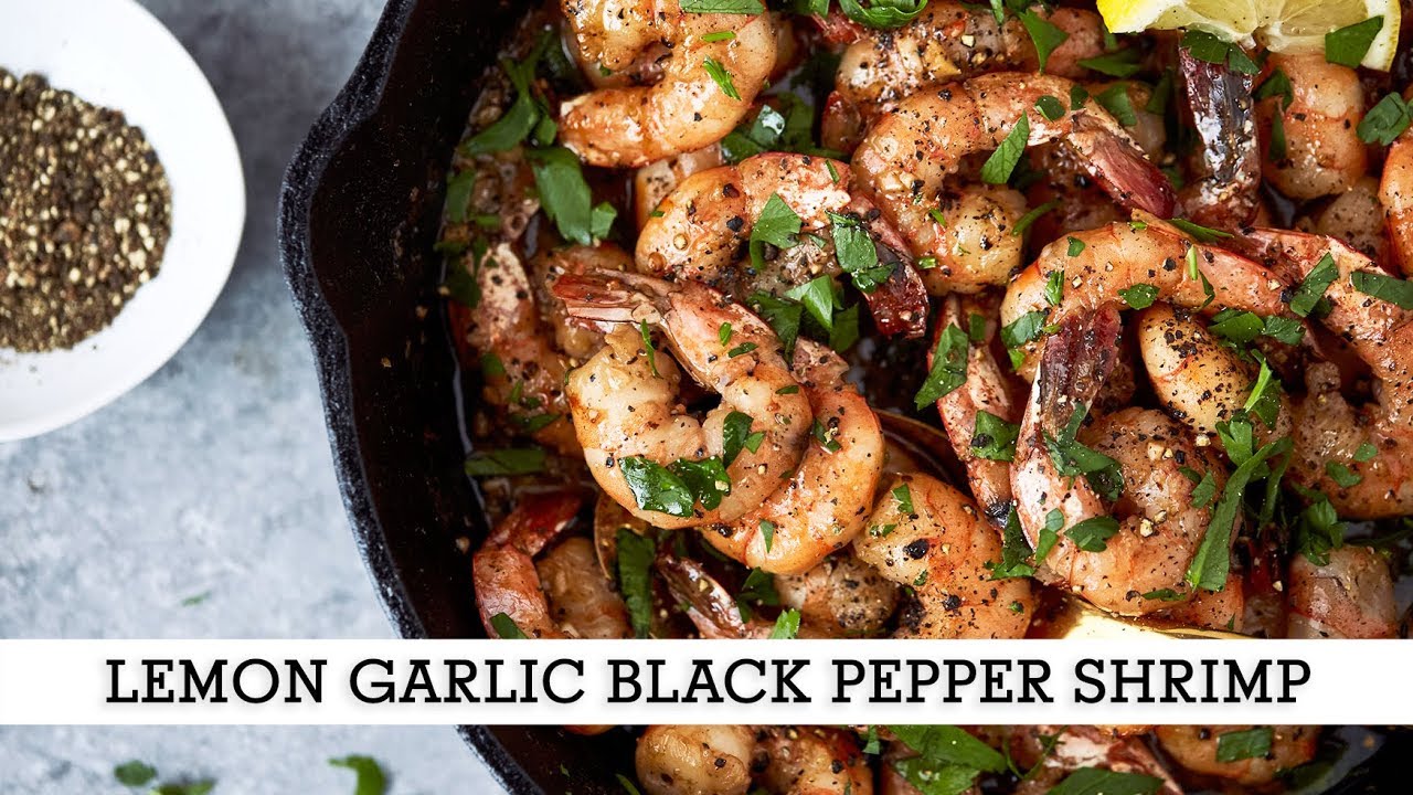 Super Quick Lemon Garlic Black Pepper Shrimp (Paleo, Gluten-Free, Keto)