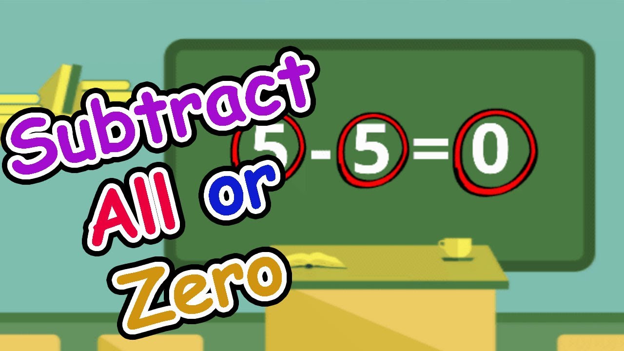 First Grade Math Subtraction Lesson 2.7 - Subtract All Or Zero