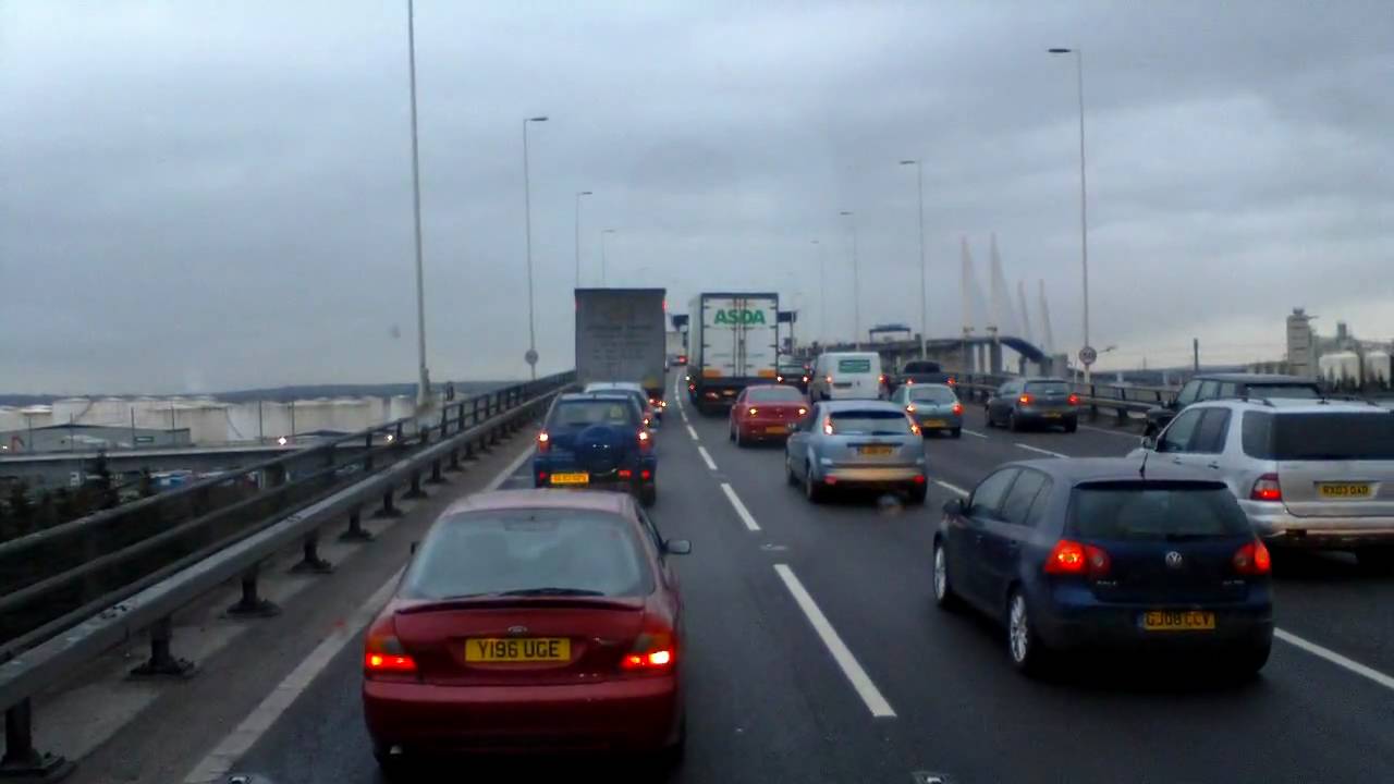 Slow traffic on Dartford Crossing HD720p