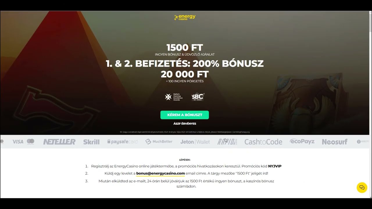 Energy casino promo code - 1500Ft free spins