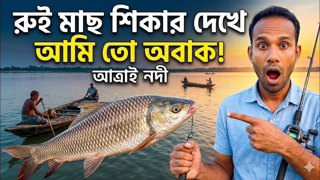 আজকের রুই মাছ শিকার 🎣 | আত্রাই নদীতে বিশাল রুই | বগুড়া শেরপুর গুরুদাসপুর নাটোর | Rui Mach Shikar 