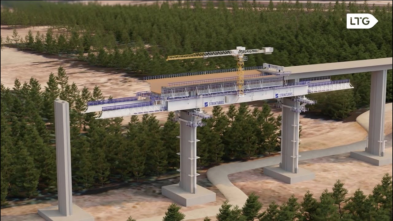 „Rail Baltica“ Neries tilto 4D statybos animacija