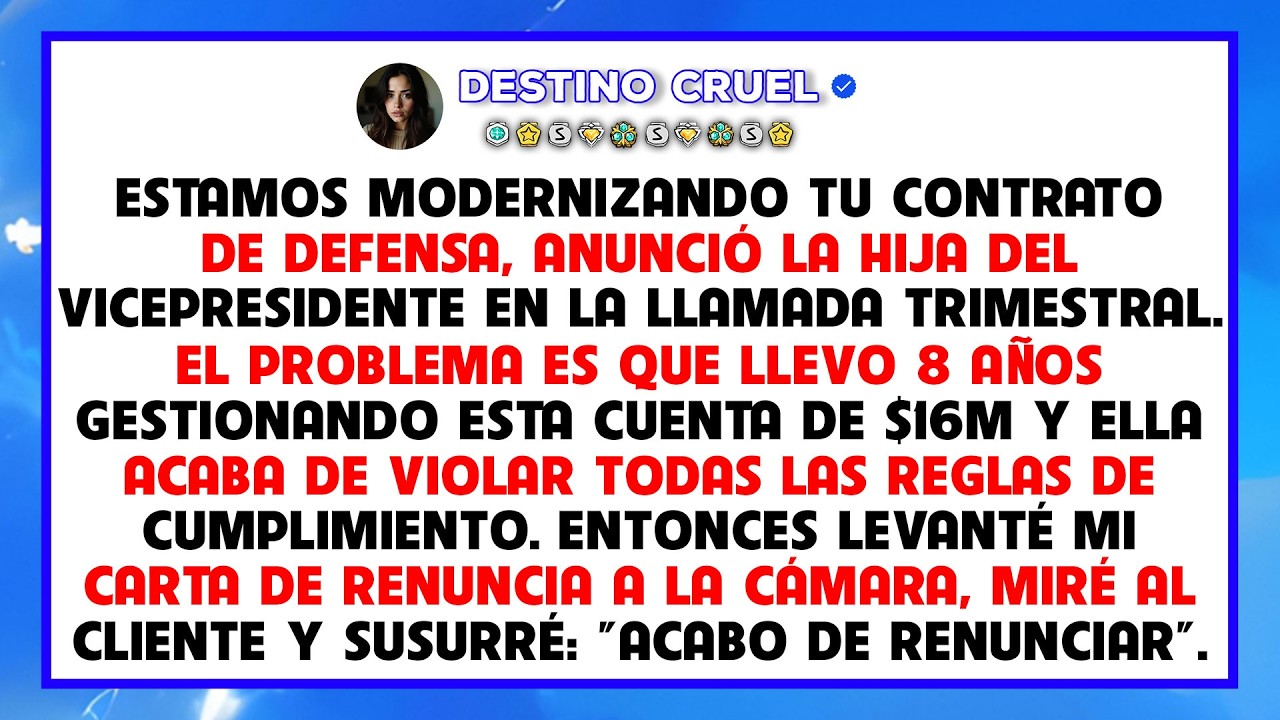 Sostuve mi renuncia y les hice perder un contrato de defensa de $16M