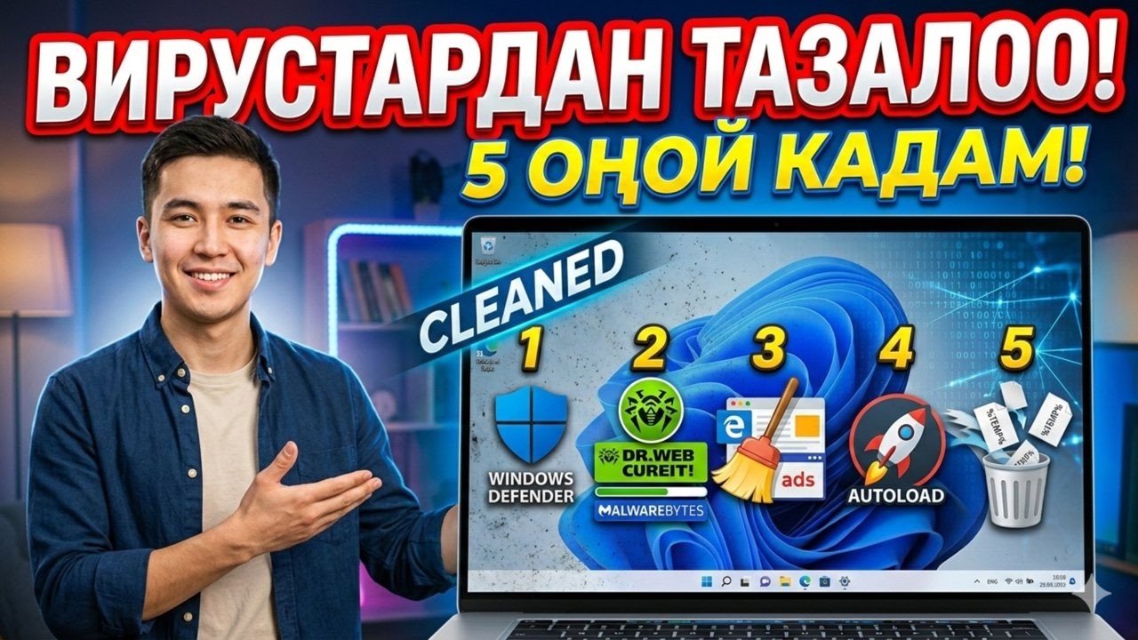 Ноутбукту кантип вирустан тазалайбыз? 5 кадам