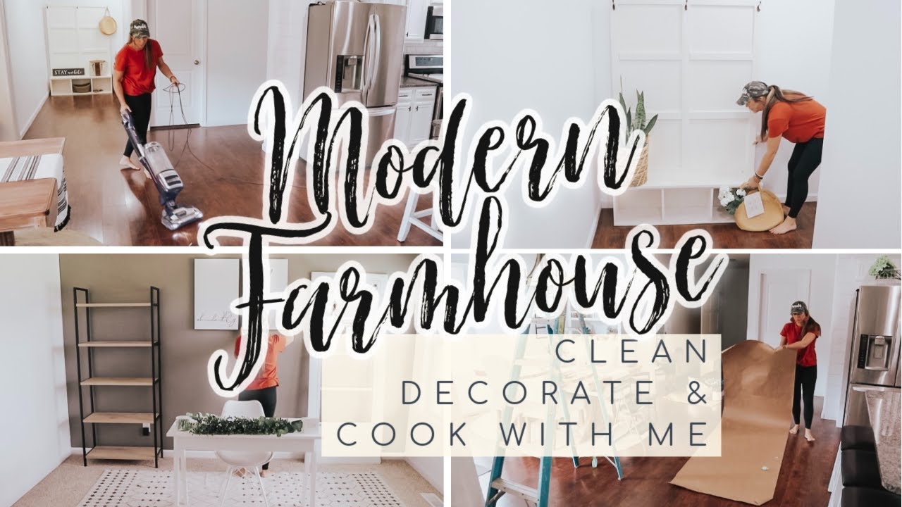 FARMHOUSE CLEAN AND DECORATE WITH ME + DIY HOME IMPROVEMENT PROJECTS | CLEANING MOTIVATION 2020