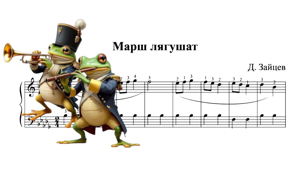 Марш лягушат 🎵 Композитор Д. Зайцев. Ф-но