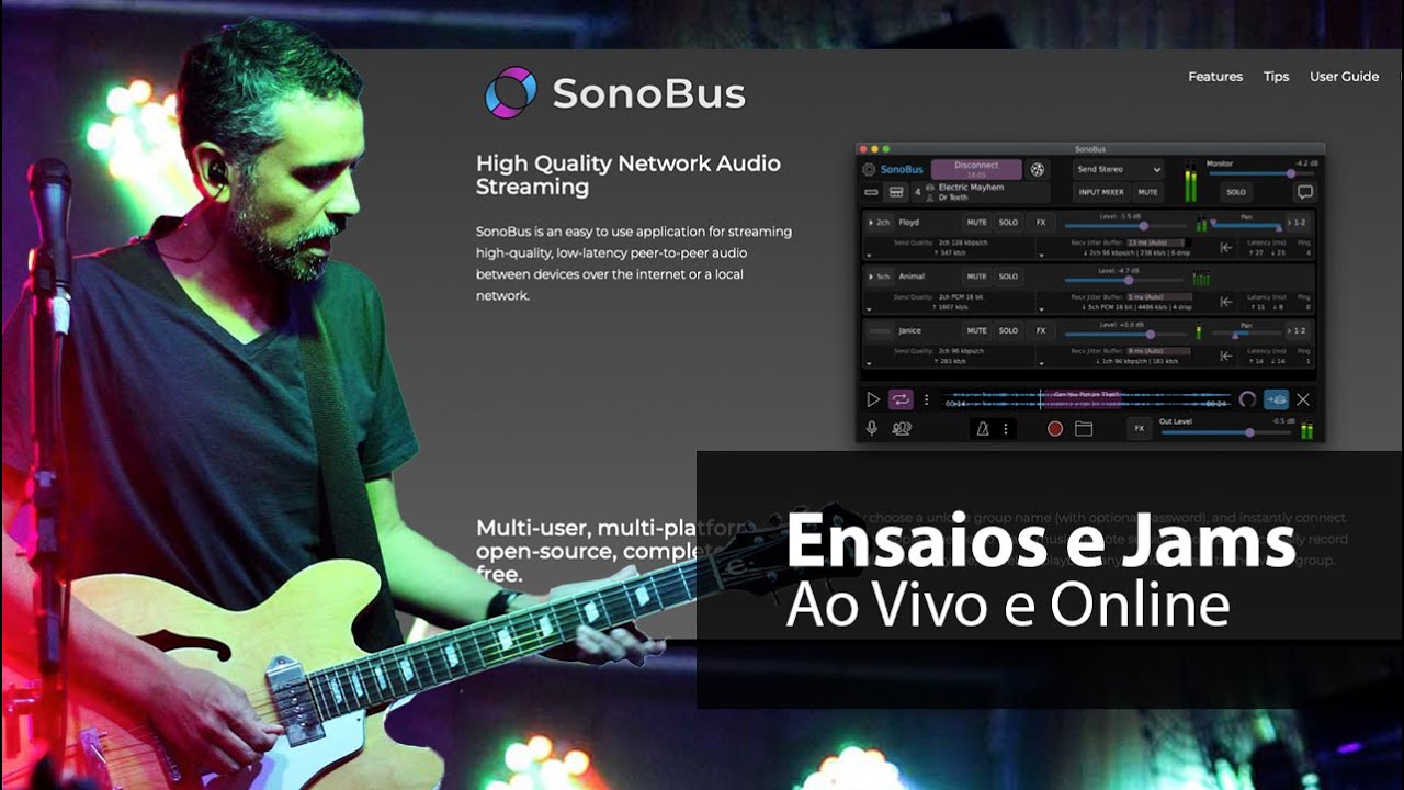 Ensaios, gravações e produções online ao vivo com SonoBus