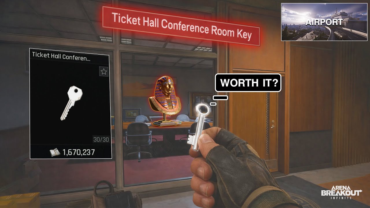 Opened Ticket Hall Key 10 Times! Ticket Hall Conference Room Key, Airport | Arena breakout infinite