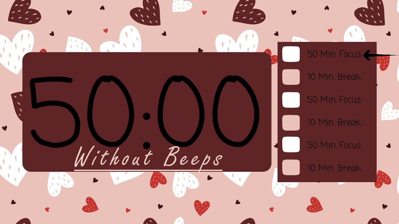 ⏳ 3-Hour Pomodoro Timer – 50 Min Focus + 10 Min Breaks 🕒 | No Beeps, Just Focus