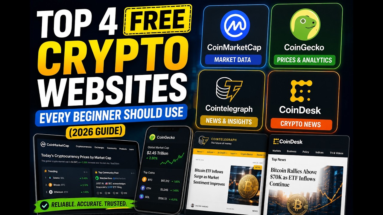 Top 4 FREE Crypto Websites Every Beginner Should Use (2026 Guide)