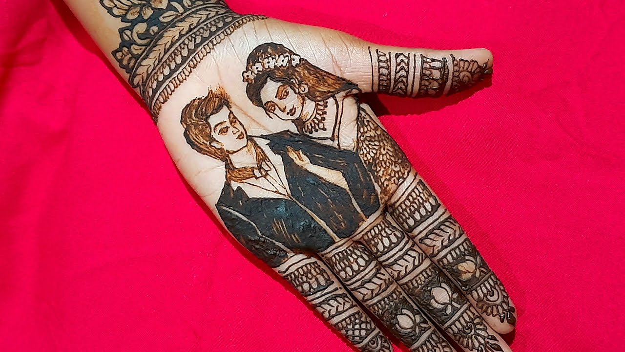 Dulha Dulhan Mehndi Design 2020-bridal mehndi design-romantic couple mehndi design-how to draw bride