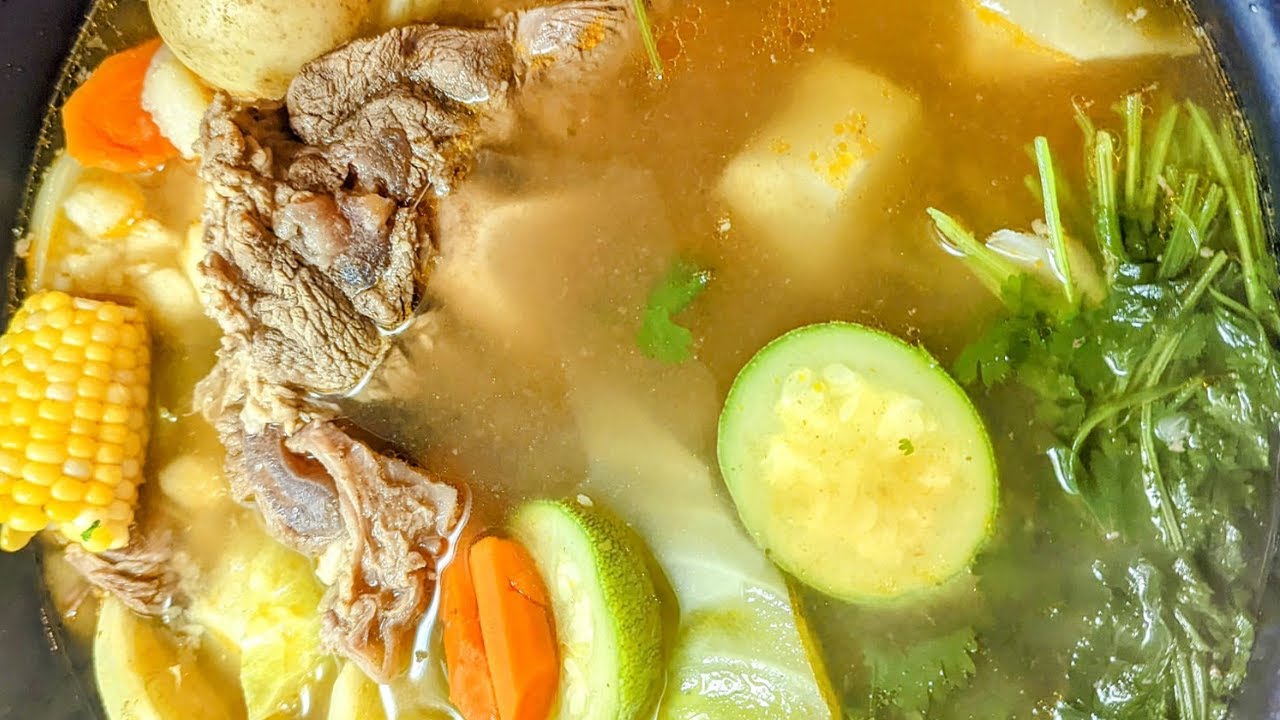 Caldo de Res en olla EXPRESS bien Fácil, Nutritivo y Sabroso 😋
