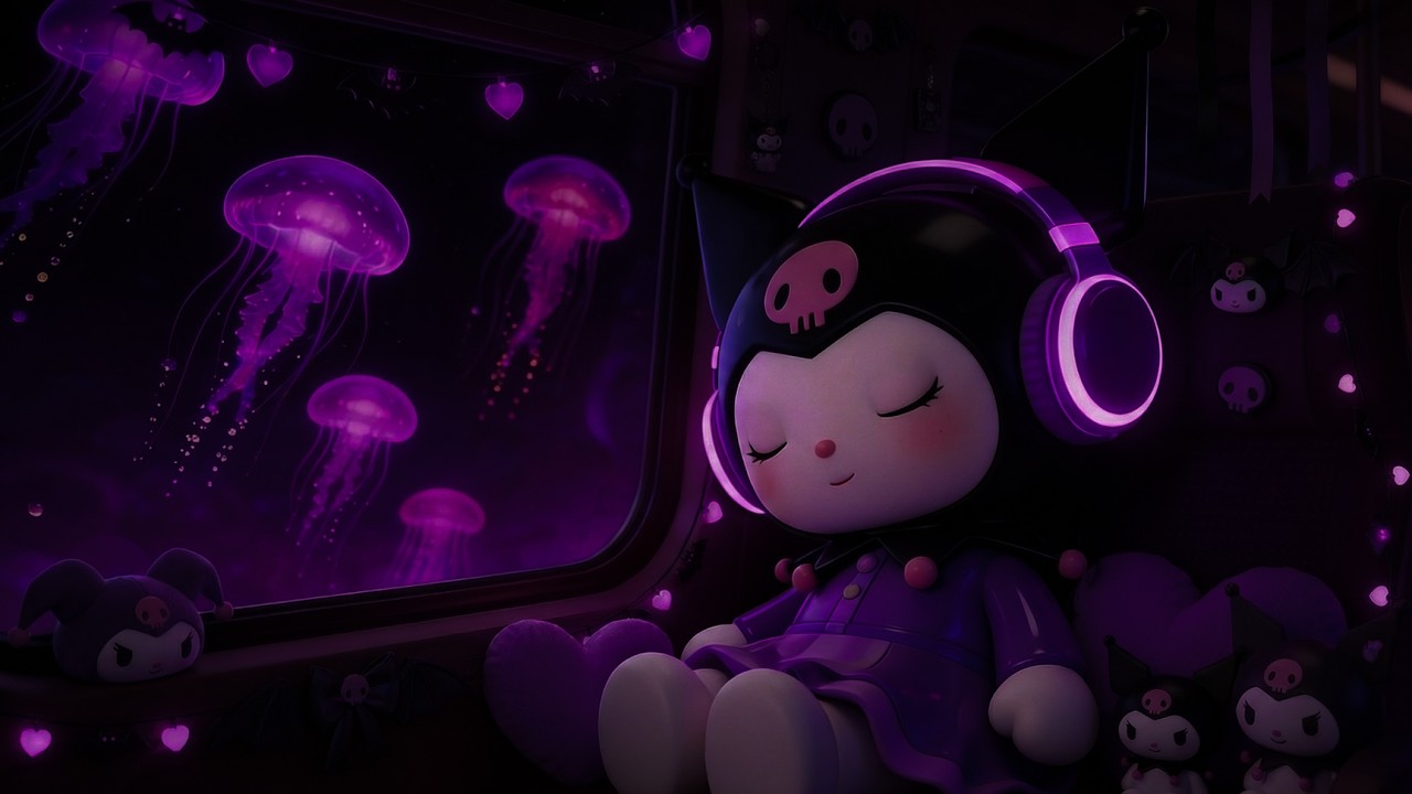 Sleep Deeply in 5 Minutes 🌙 Kuromi Calm Night Ambience for Insomnia, Stress & Anxiety