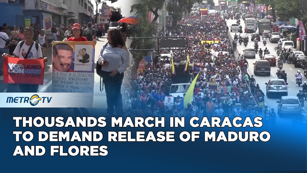 Venezuelans Rally in Caracas Calling for Return of Maduro and Wife