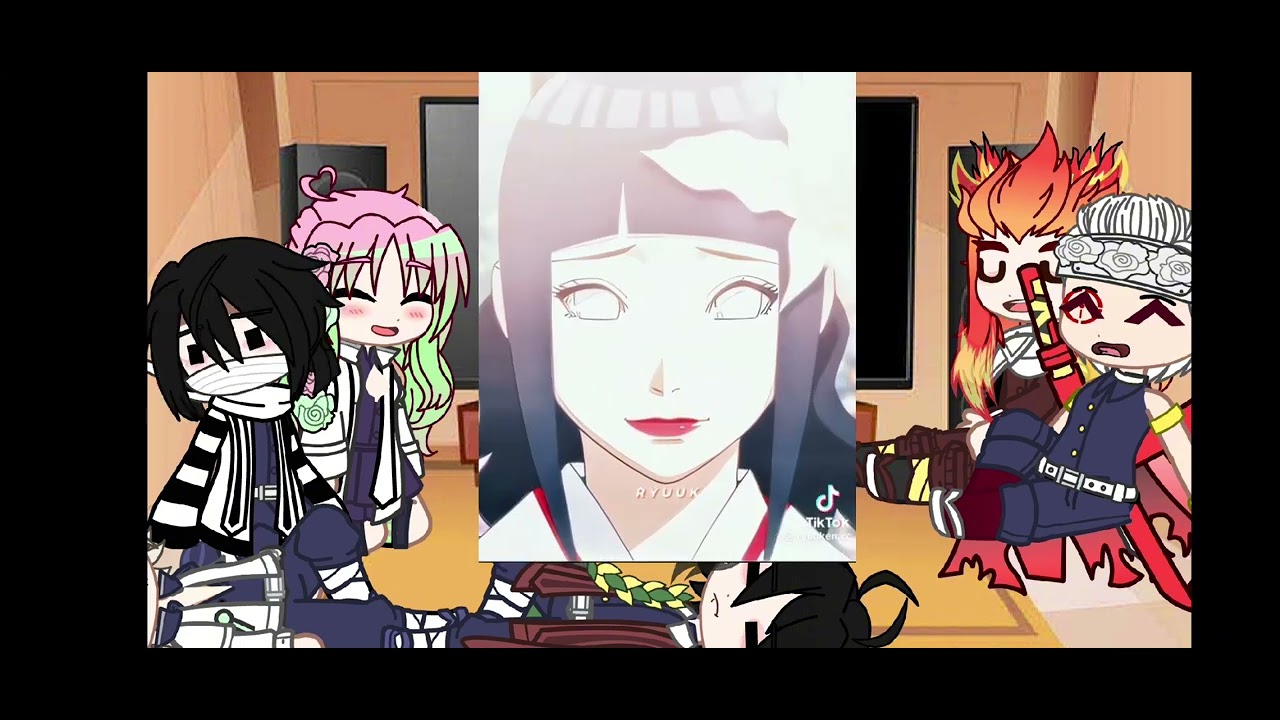 Hashiras react to SHINOBU as HINATA #gacha #animereaction #Myau