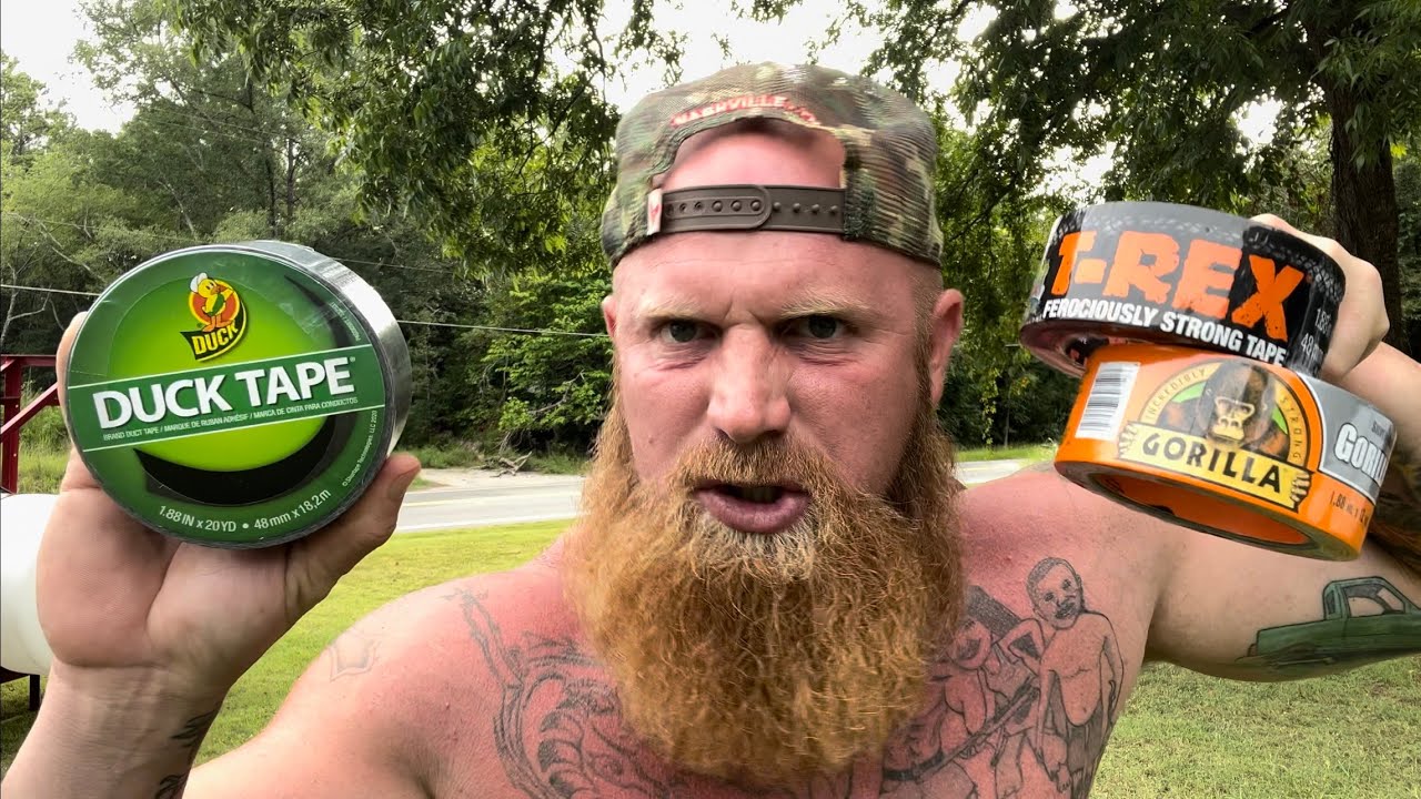 Тест на прочность клейкой ленты Redneck! (Утиная лента против ленты Gorilla против ленты T-Rex)