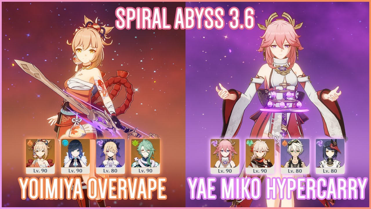 C0 Yoimiya Overvape & C2 Yae Miko Hypercarry | Spiral Abyss 3.6 | Genshin Impact