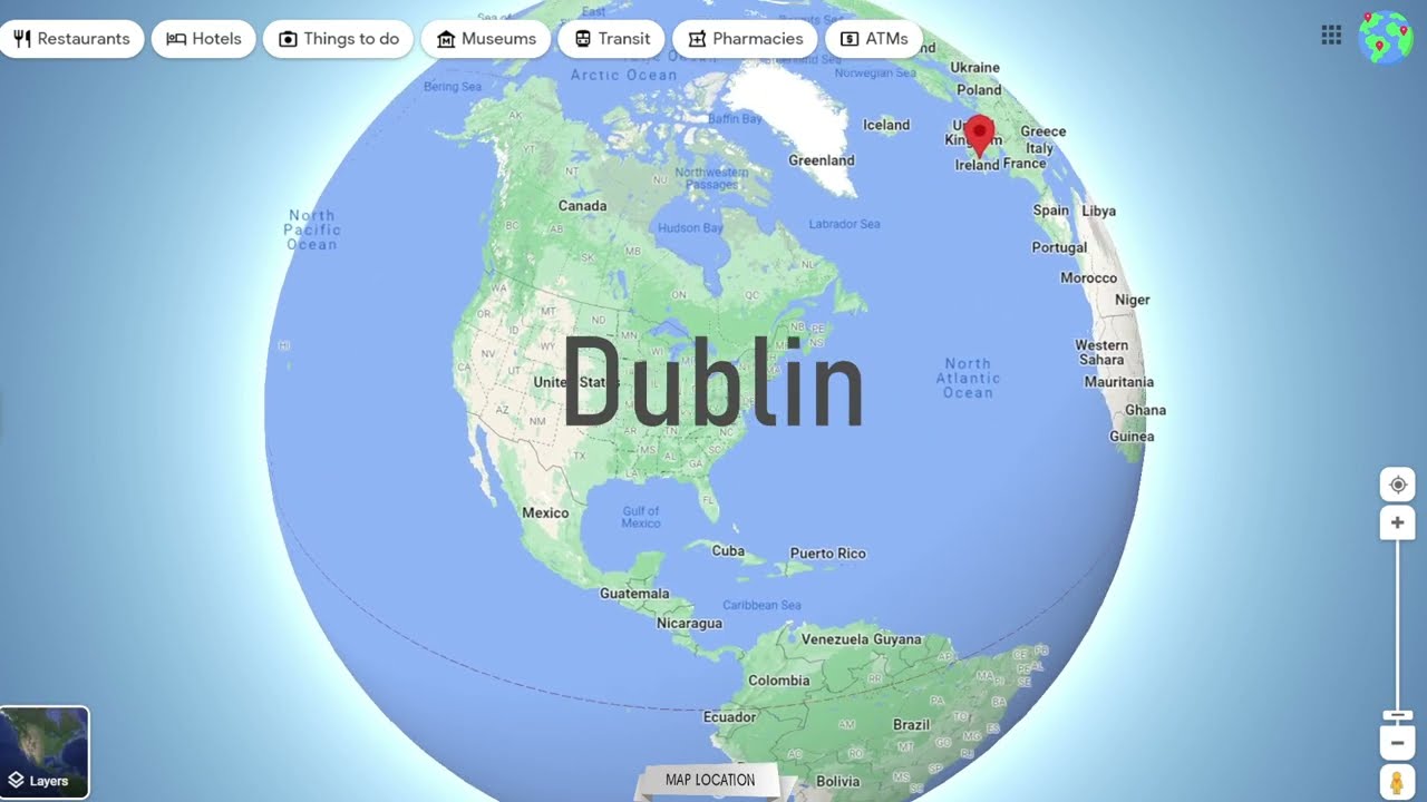 Where on the map is the capital of Ireland - Dublin