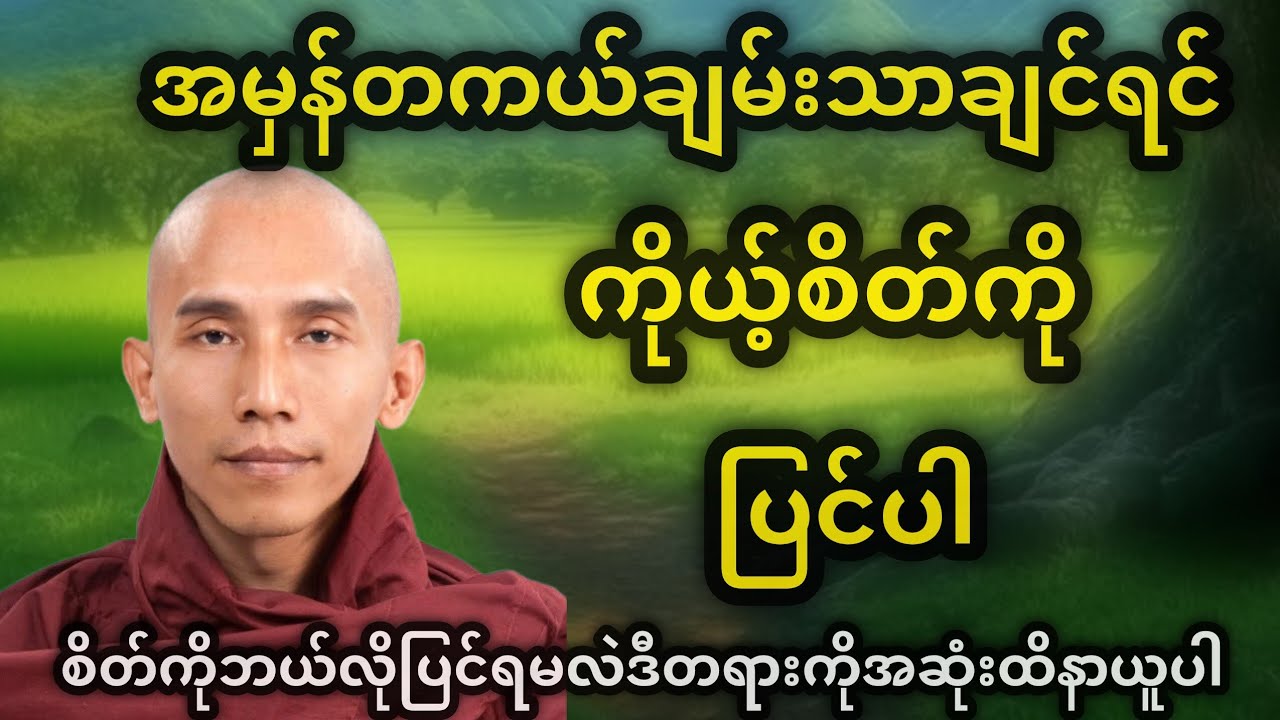 အမှန်တကယ်ချမ်းသာချင်ရင်ကိုယ့်စိတ်ကိုပြင်ပါ - သစ္စာရွှေစည်ဆရာတော် (သစ္စာရွှေစည်ဆရာတော်)🙏🙏🙏